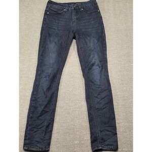 Seven7 Slimming Skinny Jeans Dark Indigo Sequin Back Pocket Womens Size 2